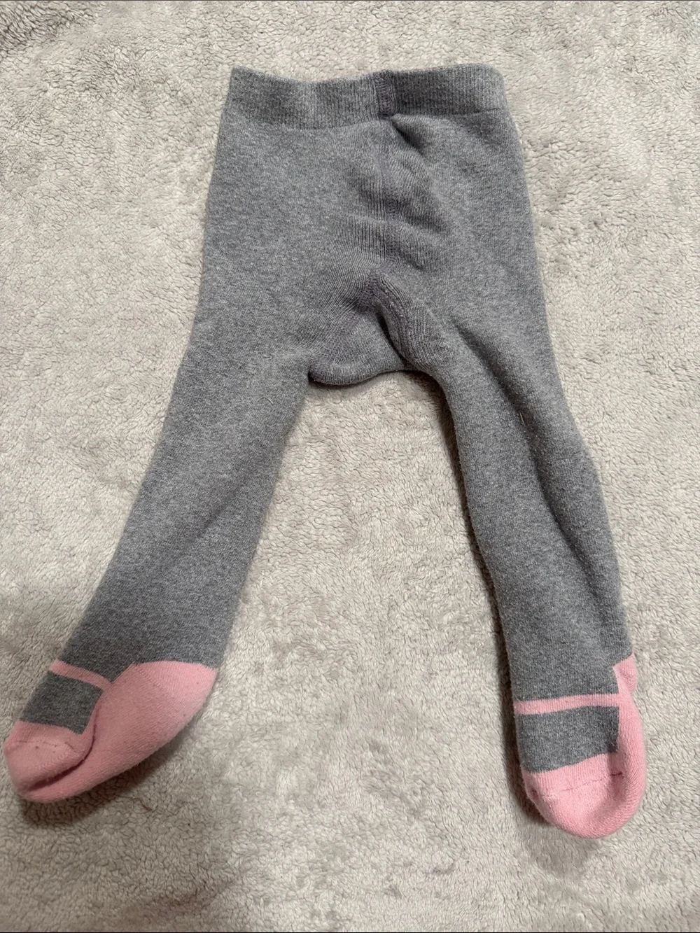 Kids Gray Tights with Pink Toes - Unbranded